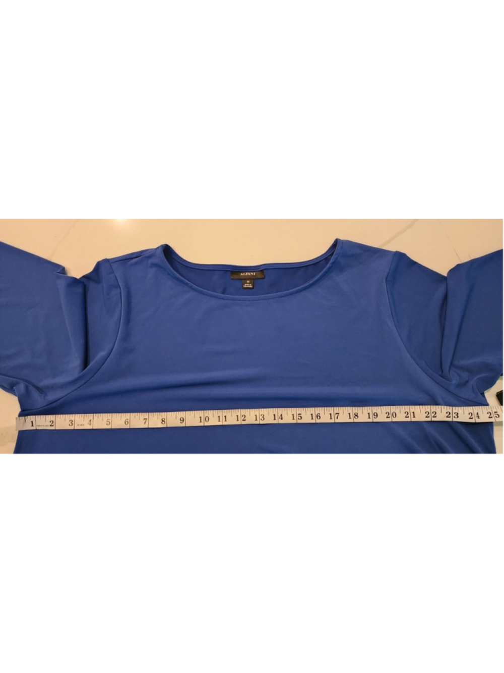 Alfani Elements 3X Cobalt Blue Asymmetric Tunic Top 3/4 Sleeve Plus Size NWT - Picture 14 of 14